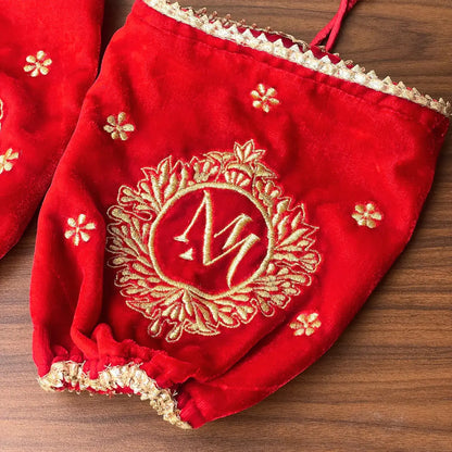 Classic Velvet Red Chooda Cover – Logo Only | Chotteylal and Sons