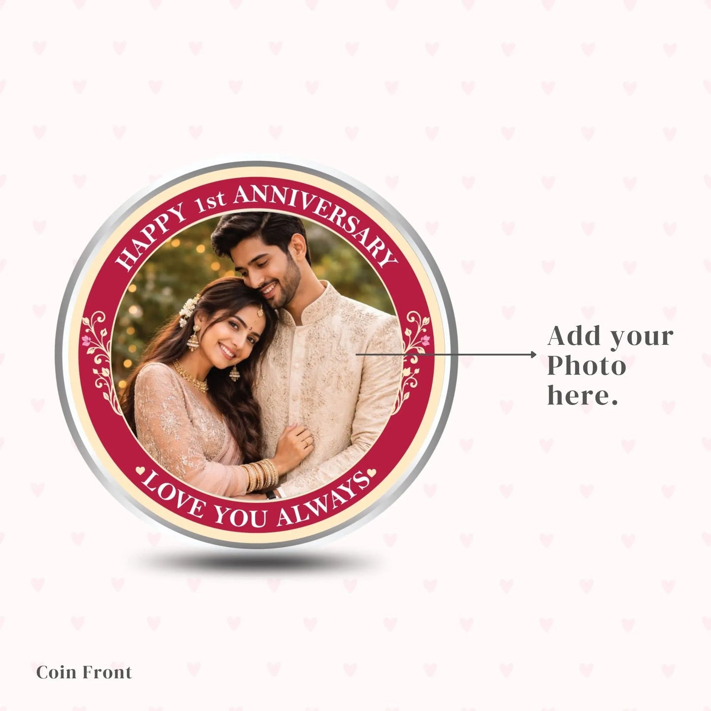Chotteylal & Sons Customised 1st Anniversary Silver Coin