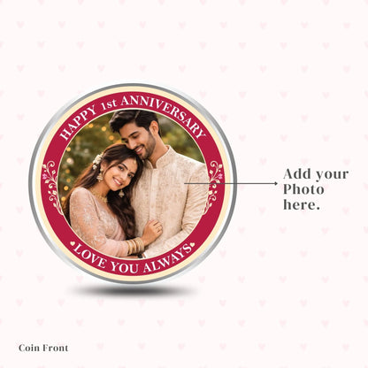 Chotteylal & Sons Customised 1st Anniversary Silver Coin