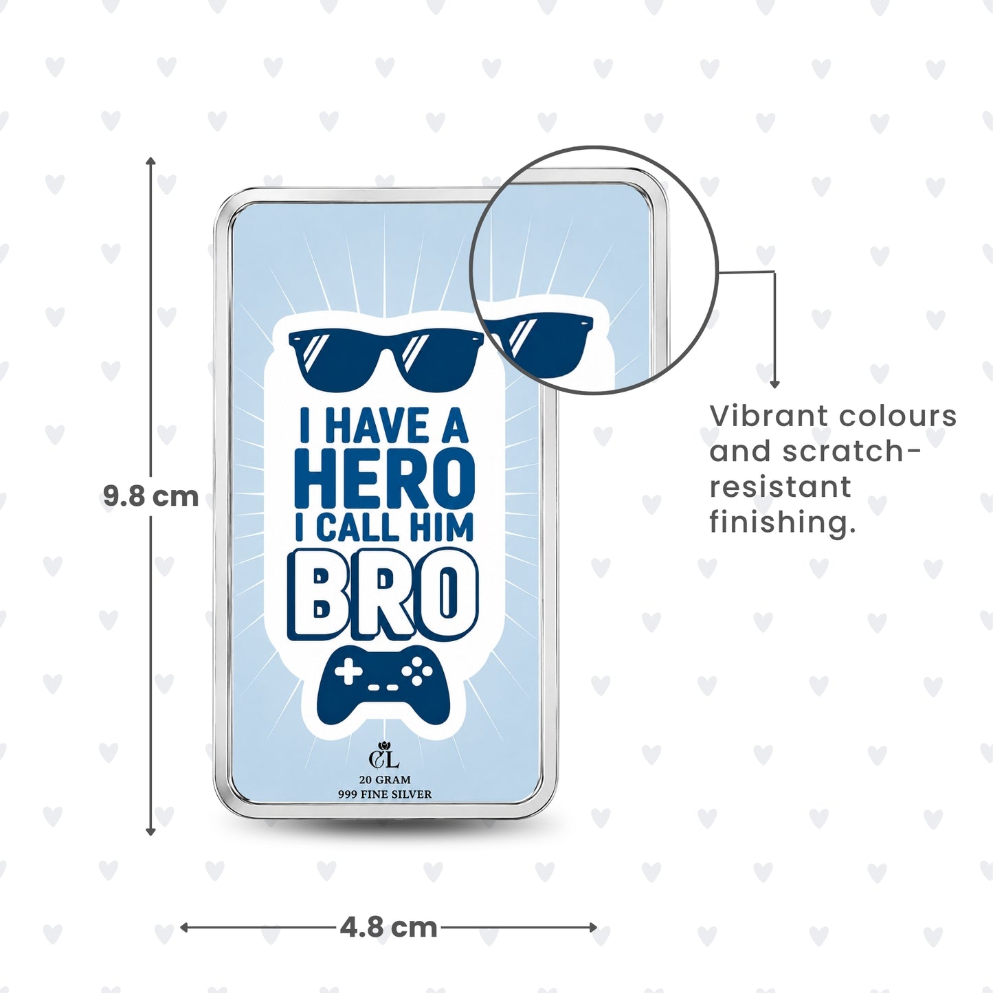 Hero Bro Personalised Raksha Bandhan Silver Bar Gift