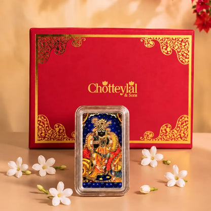 Banke Bihari Ji, Bar Shape, 10 g, 999 Silver Coin Gift Set