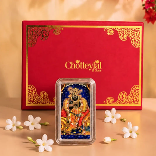 Banke Bihari Ji, Bar Shape, 10 g, 999 Silver Coin Gift Set