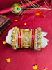 Traditional Red and Gold Kada Set adorned with Pearls