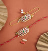 Pair Rakhi - Beatiful Kundan , Pearl  Work