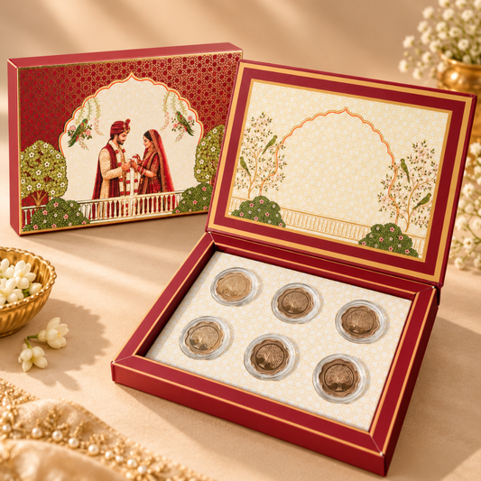 Premium 999 Pure Silver Flower Banyan Tree Gift Coin Set of 6 (2g Each)