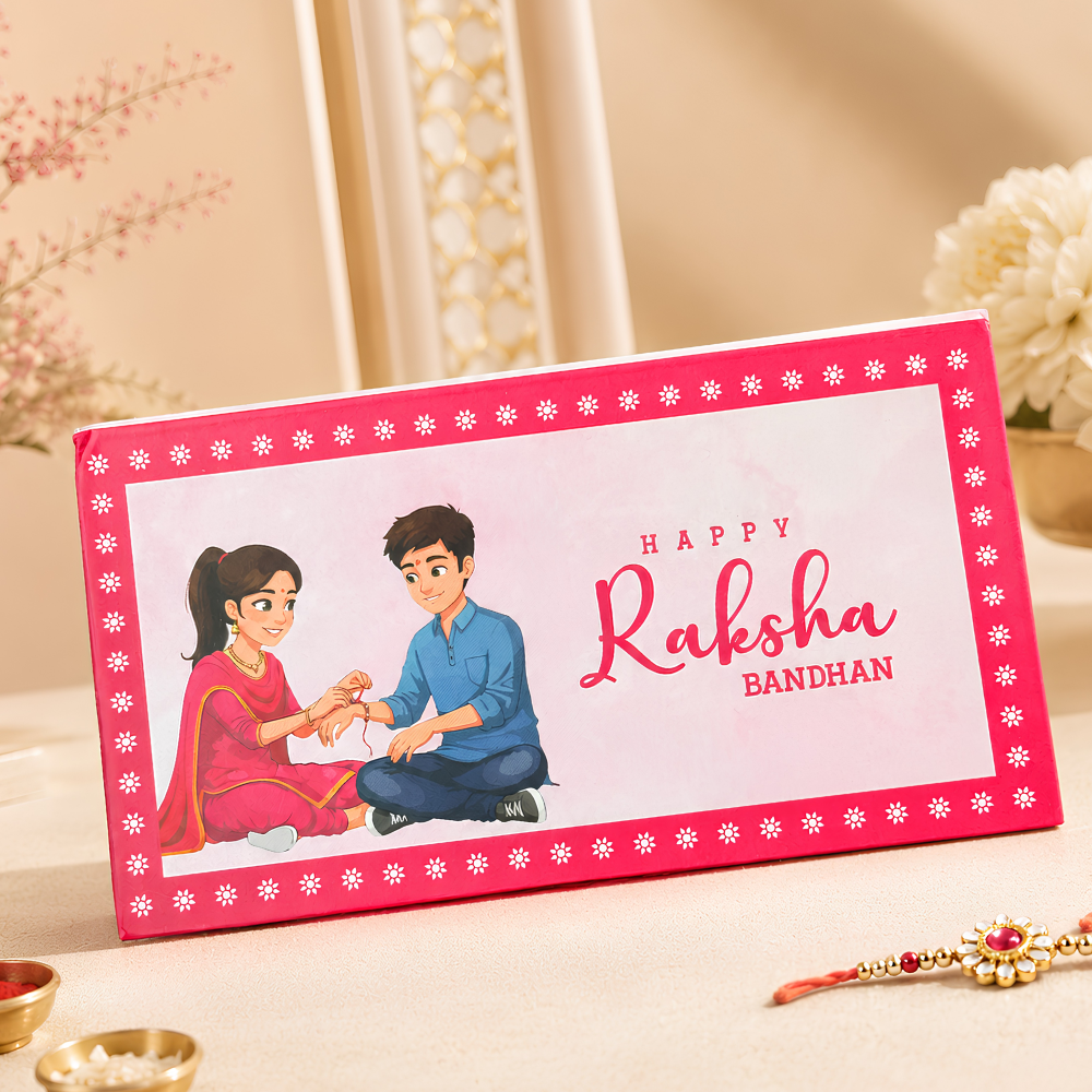 Premium Rakhi Gift Box with 3 Silver Coins Gift Set