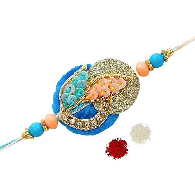 Men's Rakhi - Colourful Leaf  Design