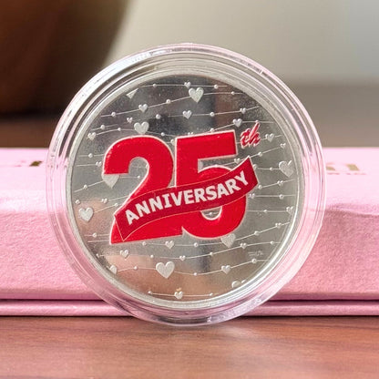 Colorful 25th Anniversary, UV Printed, Round Shape, Single (10 Gram), 999 Purity Silver Coin - Ready To Ship