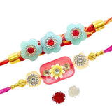 Men,s Rakhi - Set of 2 Colourful Flower