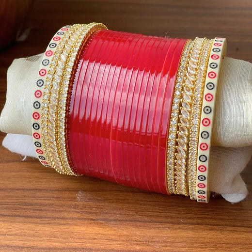 Pearl - Tarani Diamond Red Chooda - Ships Immediately