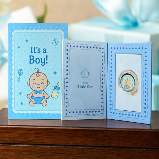 Baby Boy, Silver, Round Shape, 1 GM, 999 Purity Silver Coin