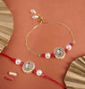 Pair Rakhi - Beatiful Kundan Oval Shape Rakhi