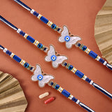 Men's Rakhi - Butterfly With Evil Eye Design - Set of 3