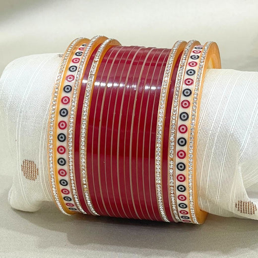 dark red bridal chura