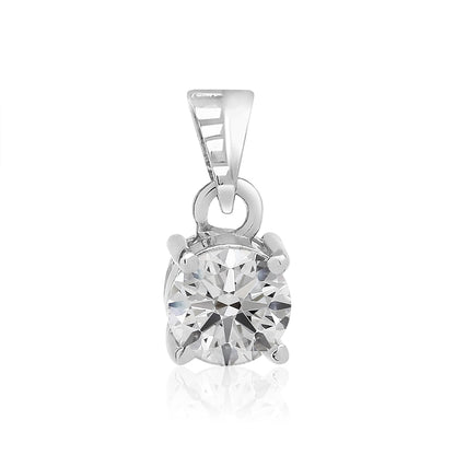 Sterling silver Box chain With Round Solitaire pendant