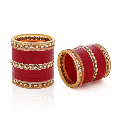 Maroon Hand Finish Designer Wedding Chooda for Bride