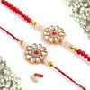 Pair Rakhi -Beatiful Design Kundan Flower Pearl and Beads