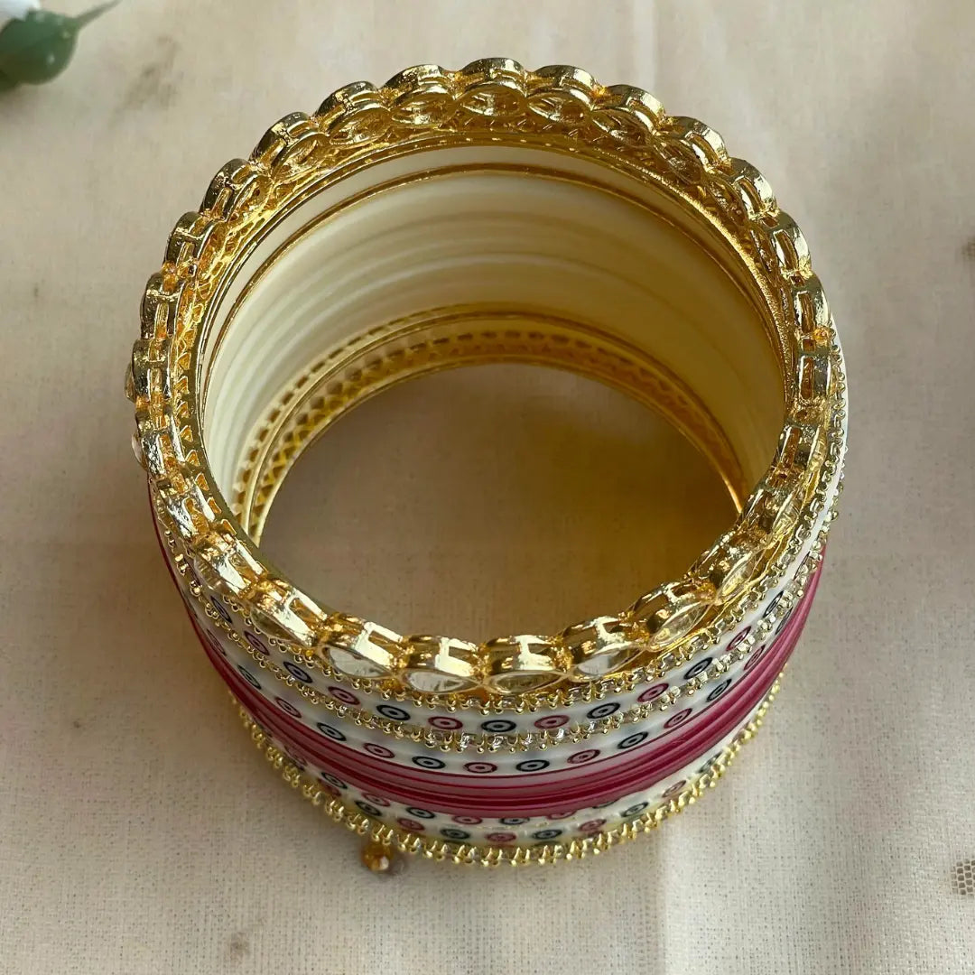 Pure Pearl Classic Heritage Diamond Dark Red Chooda Set of 31