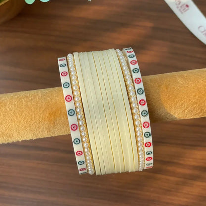 Semi Pearl Ivory Chooda Set of 11