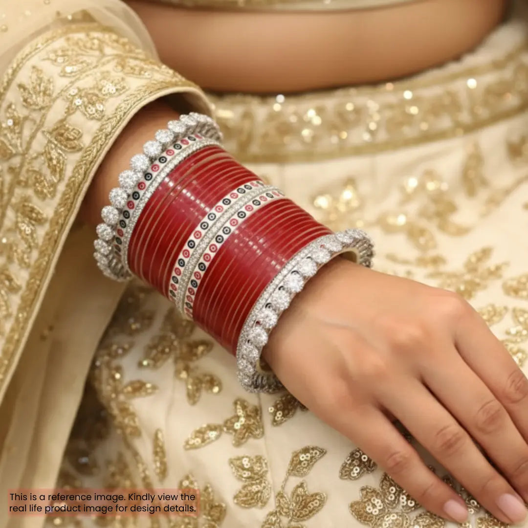 Pure Pearl Exquisite Diamond Dark Red Chooda
