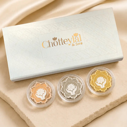 Lotus In Hand, Tri-Color, Lotus Shape, Set of 3 (10 g Each)