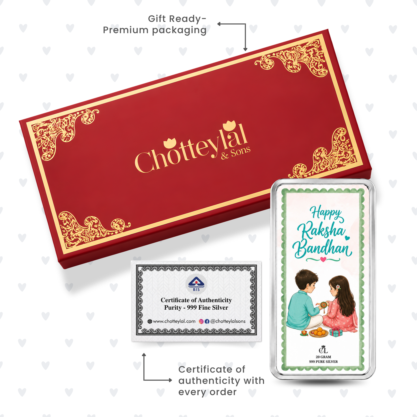 Heartfelt Sibling Love Personalised Raksha Bandhan Photo Silver Bar Gift