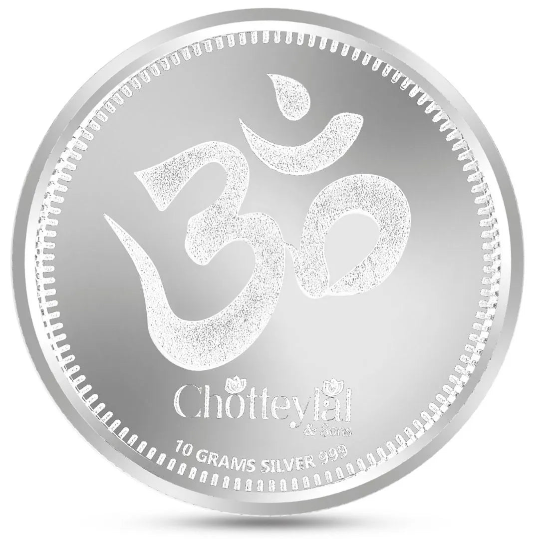 Laxmi Ganesh Ji 999 Pure Silver Coin, 10 GM with Happy Diwali Card