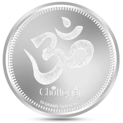 Laxmi Ganesh Ji 999 Pure Silver Coin, 10 GM with Happy Diwali Card