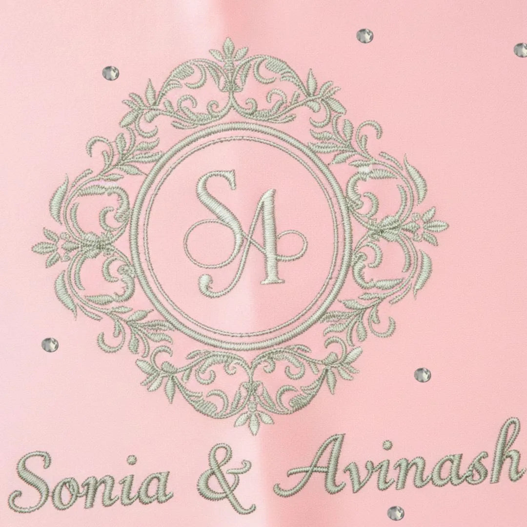 Baby Pink Mehndi Mat Customizable With Logo and 2 Line Text