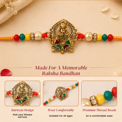 Vakratunda Shri Ganesh Premium Rakhi