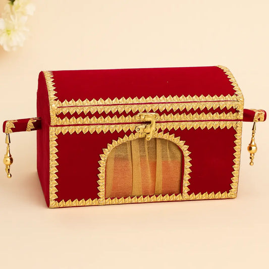 Traditional Red Palki Style Chuda Box | Bangle Box