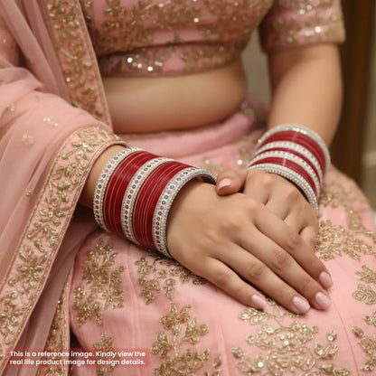 Pure Pearl Charming Diamond Dark Red Chooda