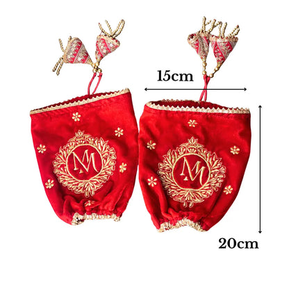 Classic Velvet Red Chooda Cover – Logo Only | Chotteylal and Sons