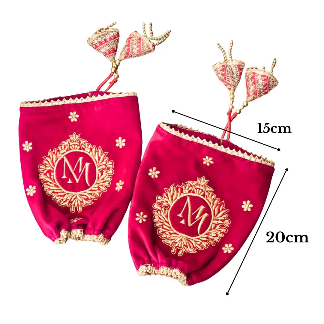 Classic Velvet Pink Chooda Cover – Logo Only | Chotteylal and Sons