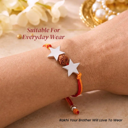 Celestial Spark Rakhi – Star Elegance Crafted in 92.5 Sterling Silver