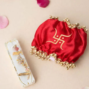 Red Swastik Designer Gaana Cover – Wedding Ceremony
