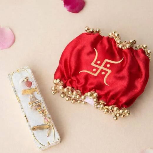 Red Swastik Designer Gaana Cover – Wedding Ceremony