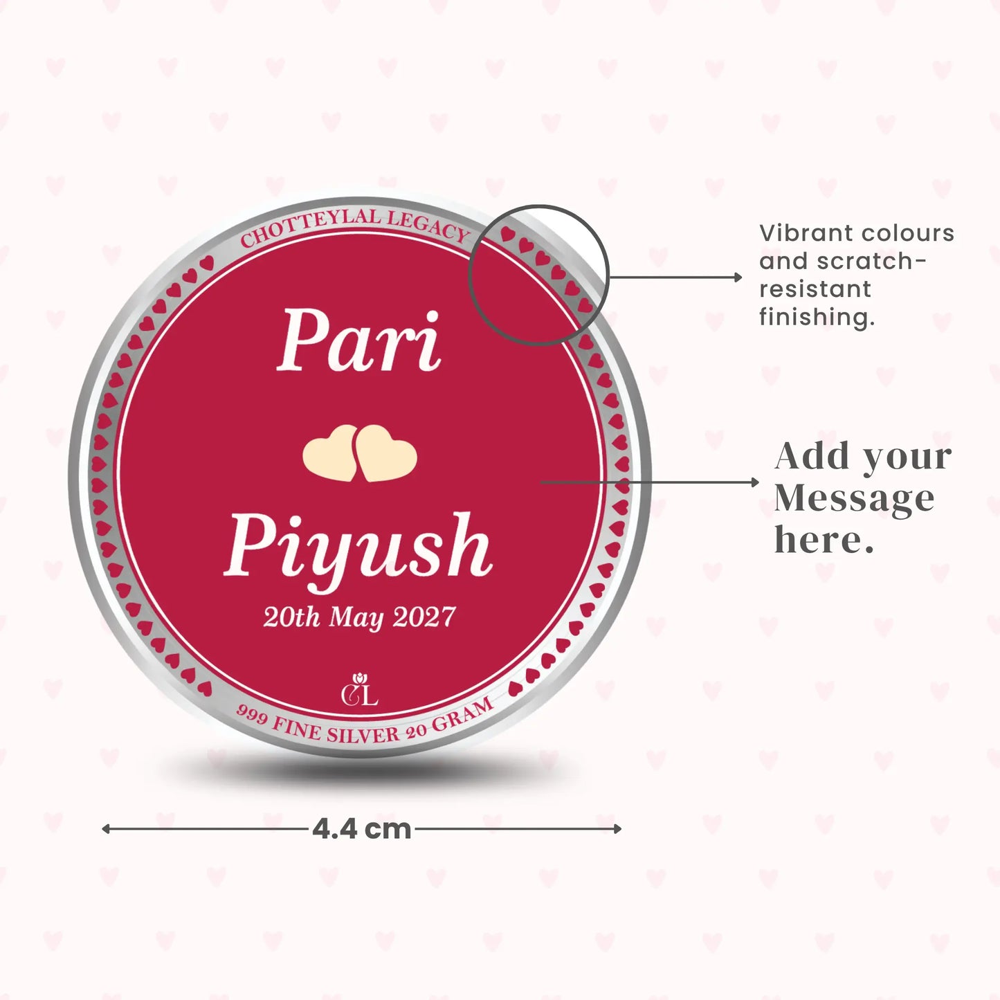 Happy 1st Anniversary Custom Silver Coin - Add Photo,Names & Date