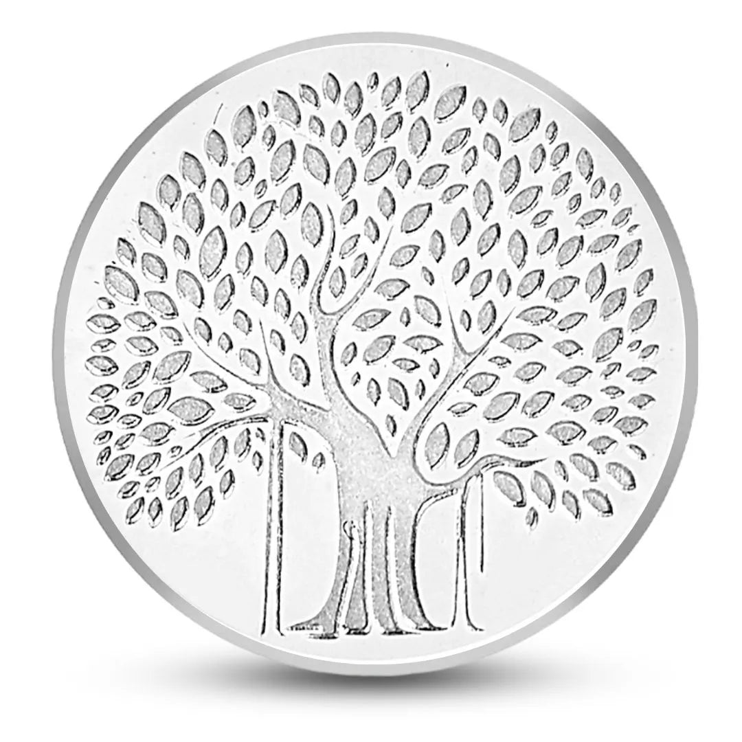 Banyan Tree Design, Tri-Color, Round, Set of 3 Coins (3 Gram Each), 999 Purity Silver Coin - Ready To Ship