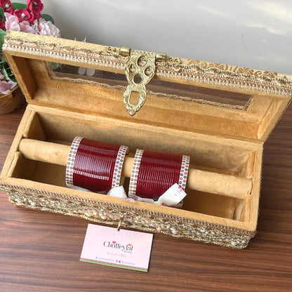 Premium Golden Chooda Box for Bridal Traditions