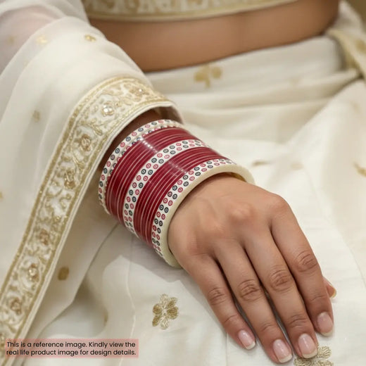 Pure Pearl Heritage Dark Red Chooda Set of 21