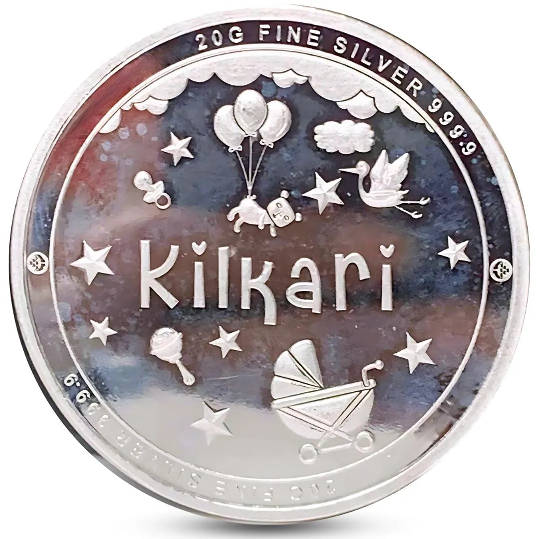 It's A Girl, UV Printed, Round Shape, Single (20 Gram), 999 Purity Silver Coin - Ready To Ship