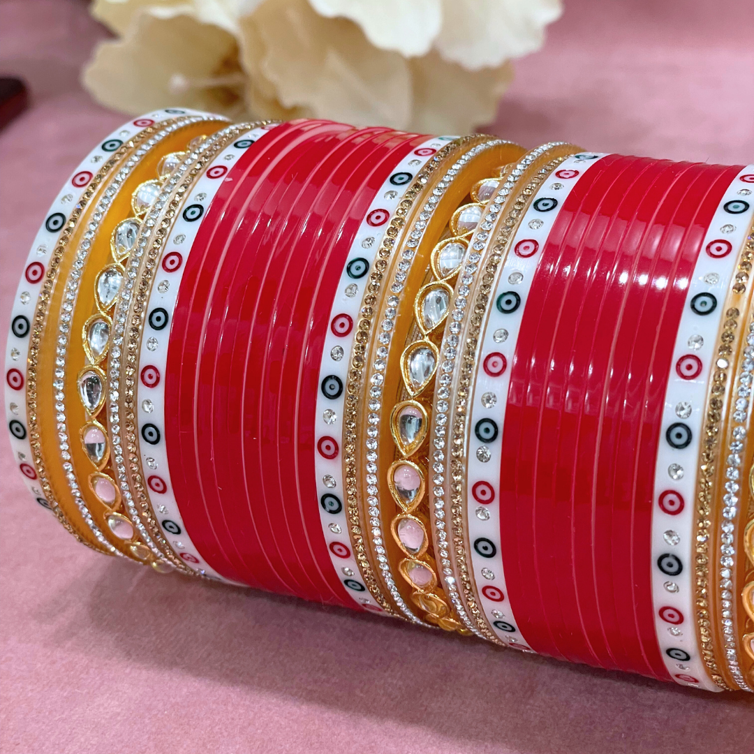 Regally Crimson - Kundan & Pearl Chooda Ensembles