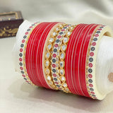 Pure Pearl Shimmer Kundan Diamond Red Chooda