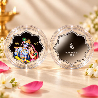 Eternal Love Radha Krishna Ji 2g 999 Pure Silver Coin