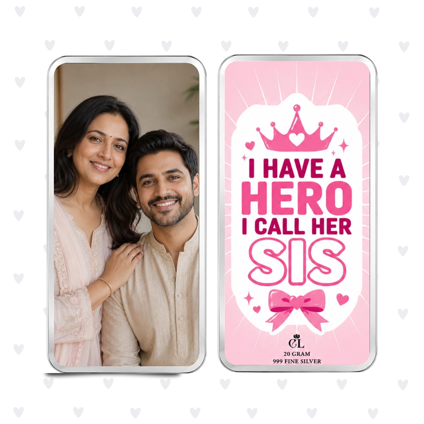 Hero Sis Personalised Raksha Bandhan Silver Bar Gift