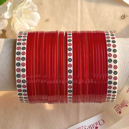 Pure Pearl Classic Heritage Diamond Maroon Chooda Set of 31