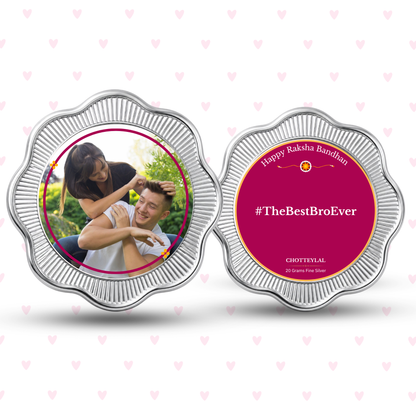 TheBestBroEver – Personalised Photo Silver Coin Raksha Bandhan Gift for Brother
