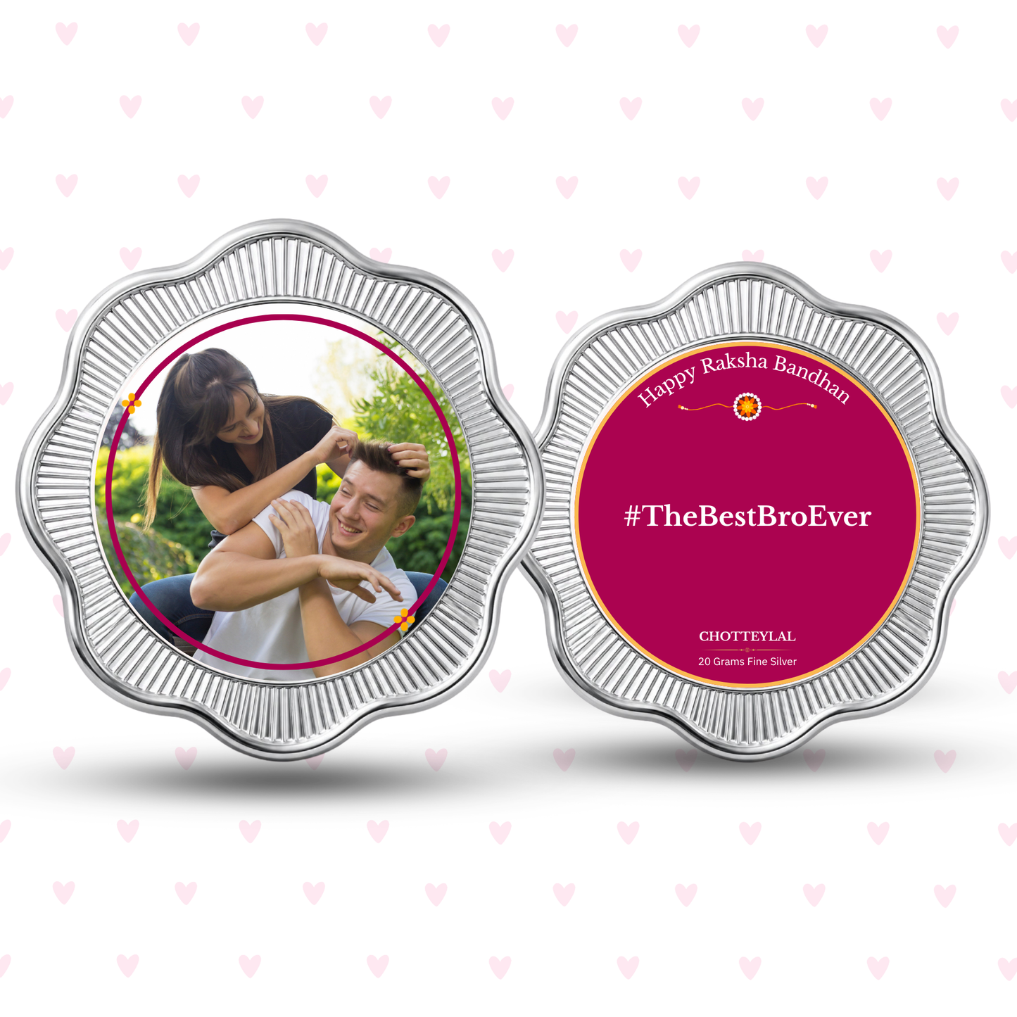 TheBestBroEver – Personalised Photo Silver Coin Raksha Bandhan Gift for Brother