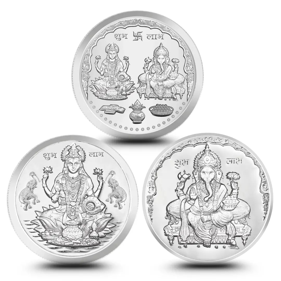 999 Pure Laxmi Ganesh 15 gm Silver Coin With Red Box